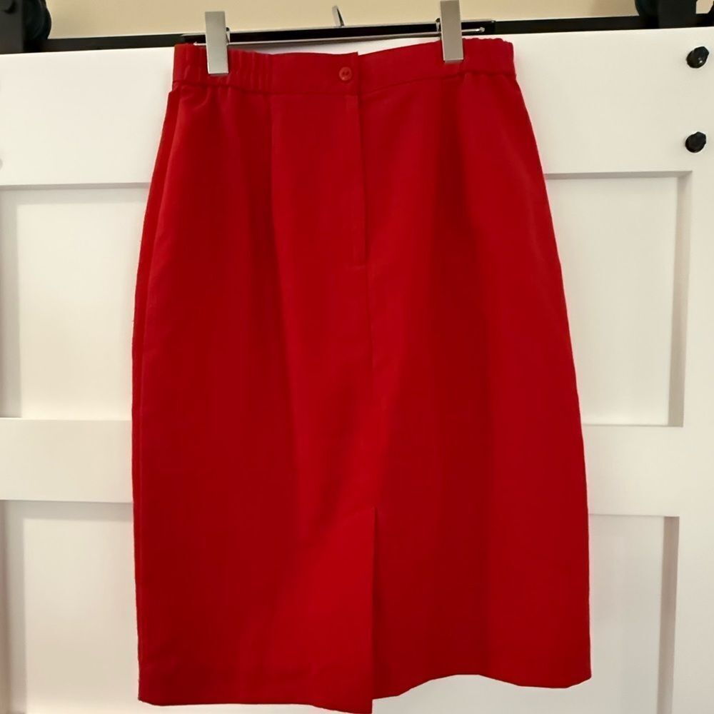 Vintage Requirements red pencil skirt with slit size 12